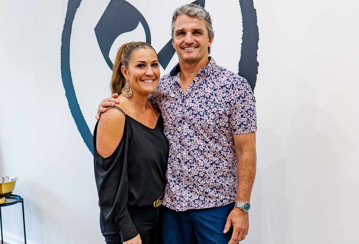 Ivan Cleary and his wife Rebecca (bec) Cleary who are franchisees of Pinot & Picasso Newport